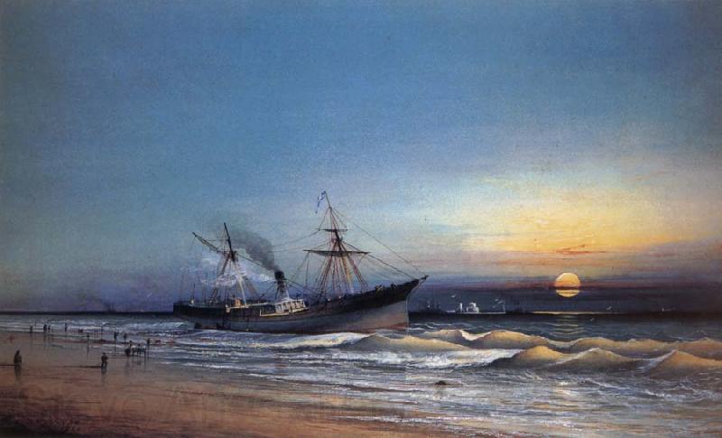 unknow artist tHE Blockade Runner Ashore Norge oil painting art